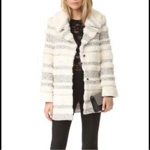 Cinq A Sept womans faux fur coat size L NWOT